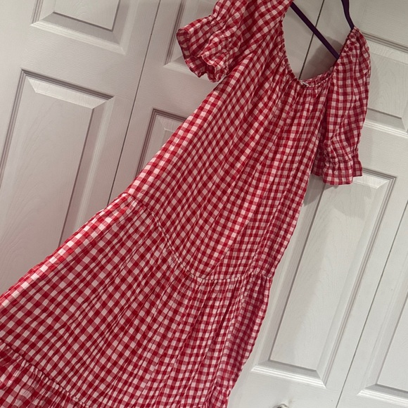 ASOS DESIGN tiered maxi smock dress in red gingham - Picture 5 of 8